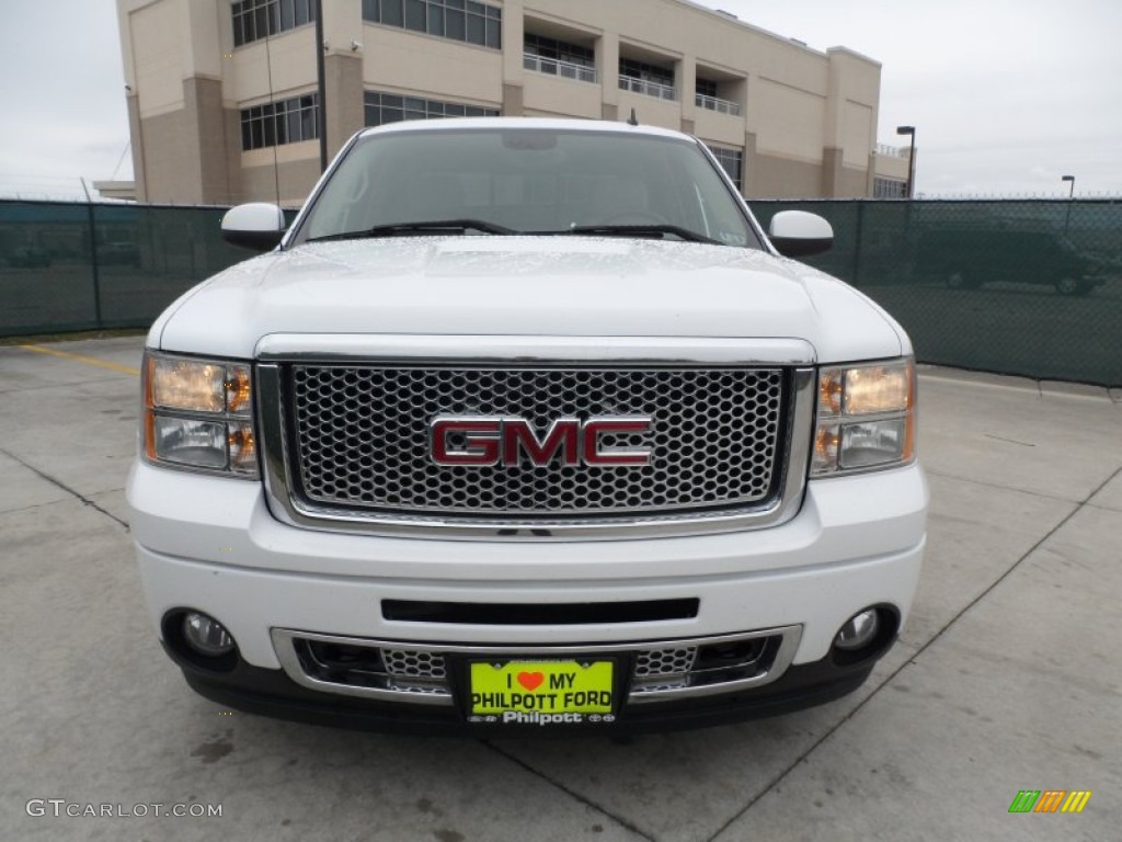 2008 Sierra 1500 Denali Crew Cab AWD - Polar White / Cocoa/Light Cashmere photo #8