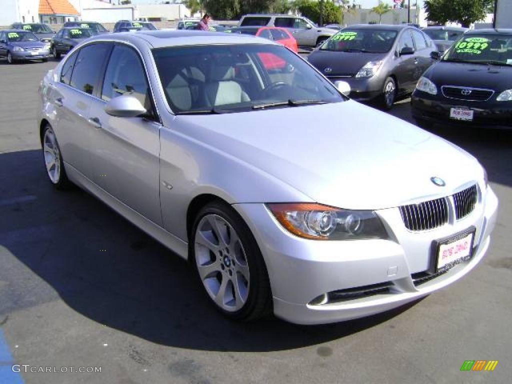 2006 3 Series 330i Sedan - Titanium Silver Metallic / Grey photo #2