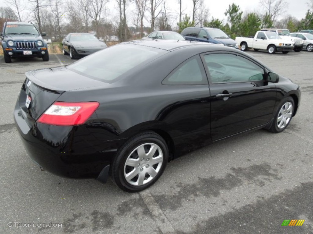 2010 Civic LX Coupe - Crystal Black Pearl / Gray photo #3