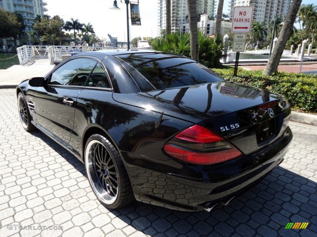 2004 SL 55 AMG Roadster - Black / Charcoal/Berry Red photo #7