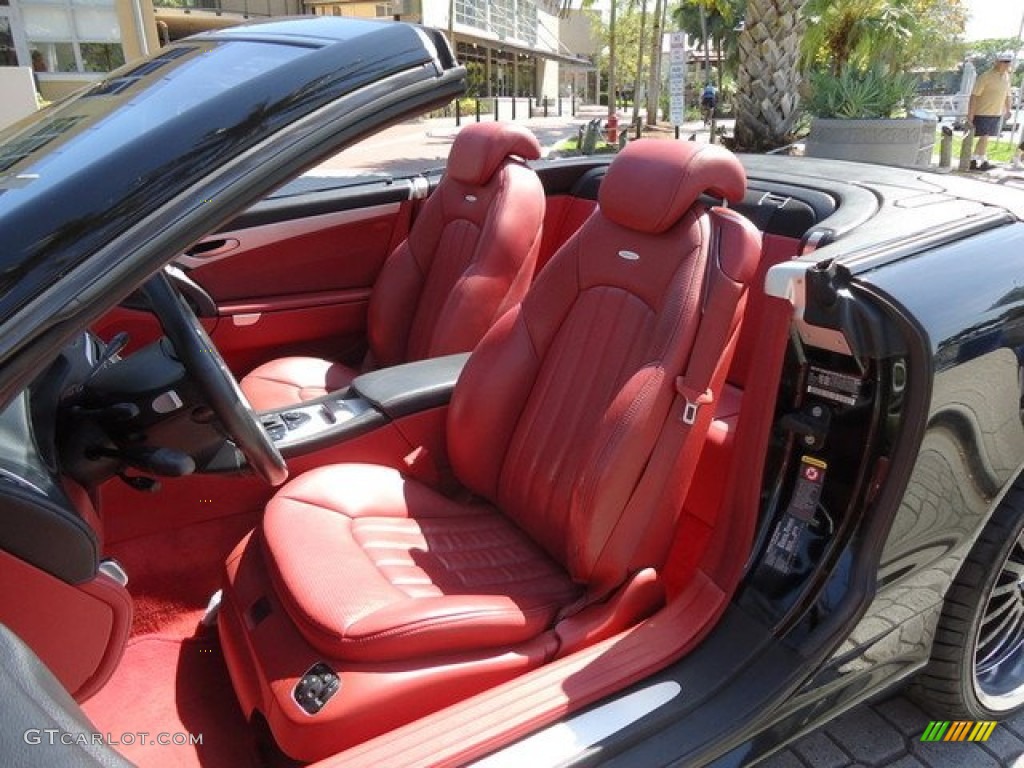Charcoal/Berry Red Interior 2004 Mercedes-Benz SL 55 AMG Roadster Photo #61572006