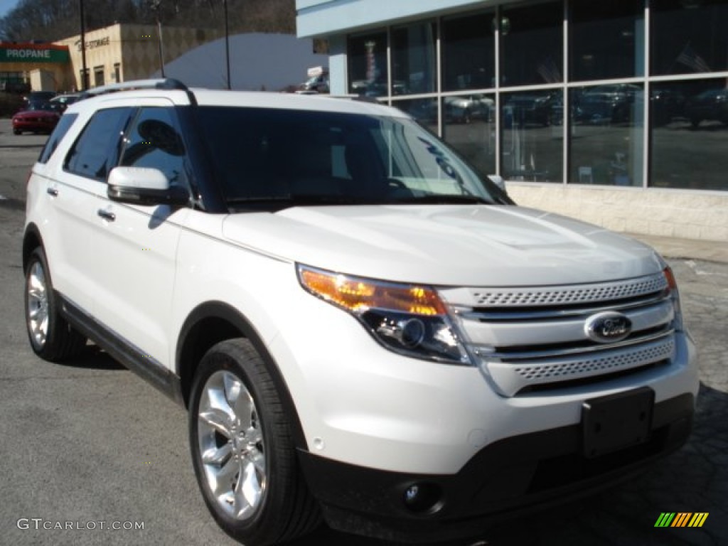 2012 Explorer Limited 4WD - White Platinum Tri-Coat / Medium Light Stone photo #2