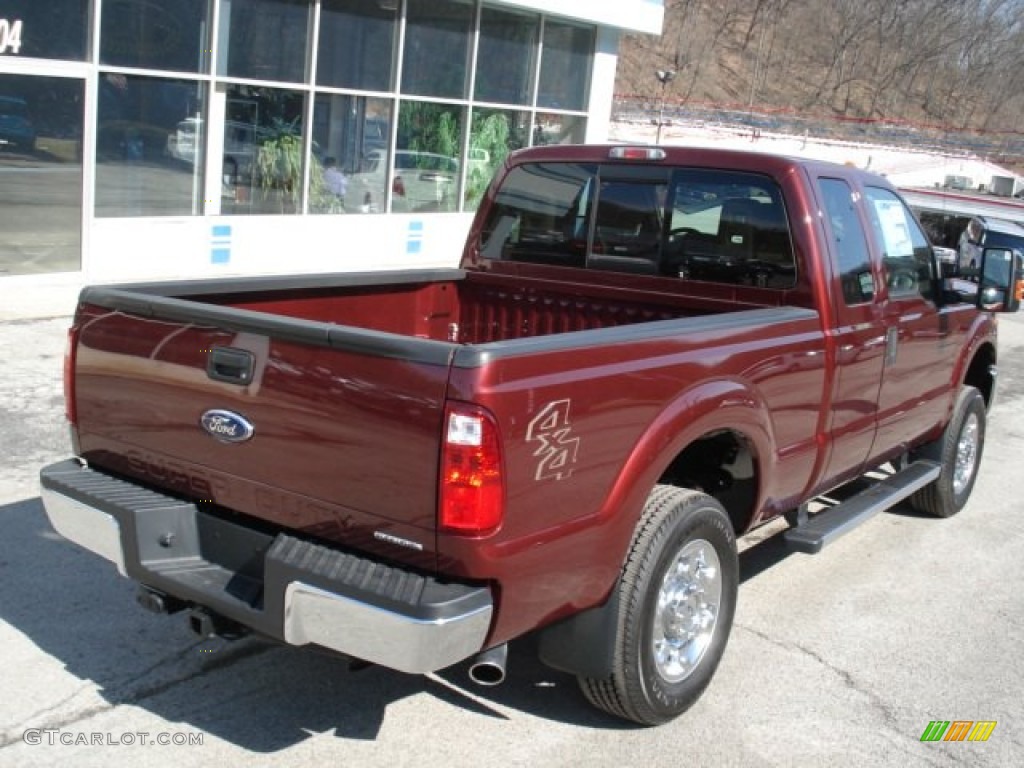 2012 F250 Super Duty XLT SuperCab 4x4 - Autumn Red Metallic / Adobe photo #8