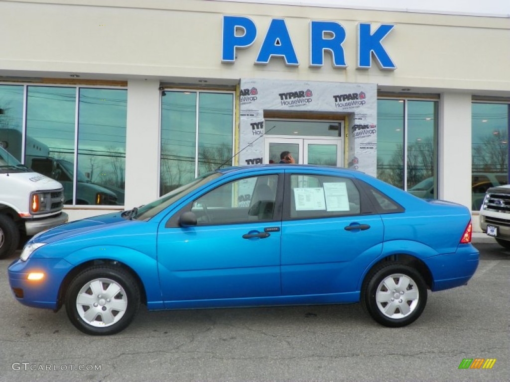 2007 Focus ZX4 SE Sedan - Aqua Blue Metallic / Charcoal/Light Flint photo #19