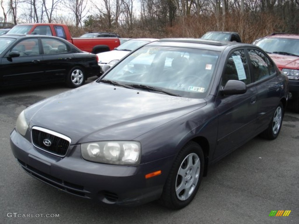 2002 Elantra GLS Sedan - Midnight Gray / Gray photo #1