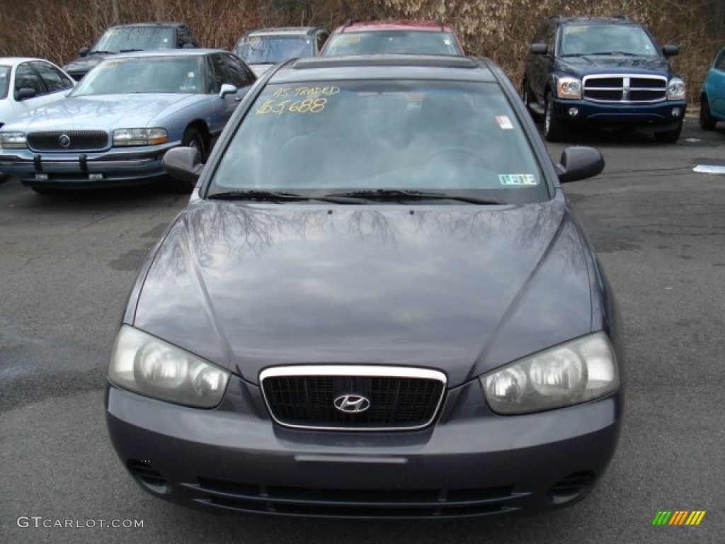 2002 Elantra GLS Sedan - Midnight Gray / Gray photo #2