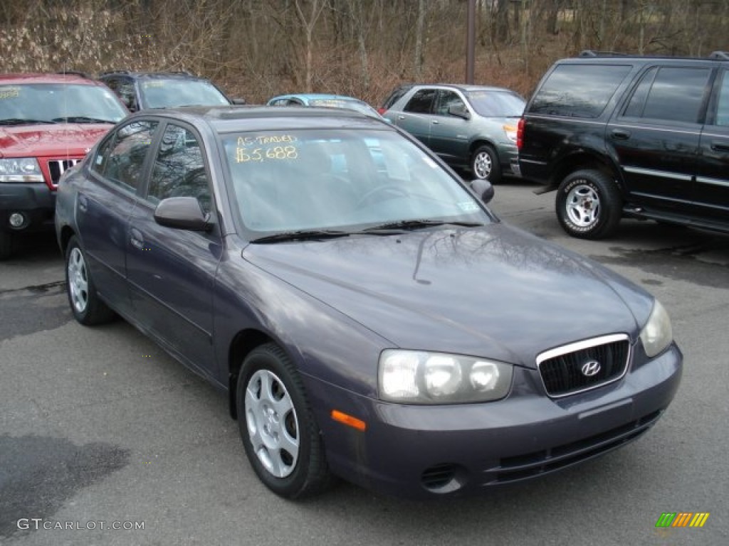 2002 Elantra GLS Sedan - Midnight Gray / Gray photo #3