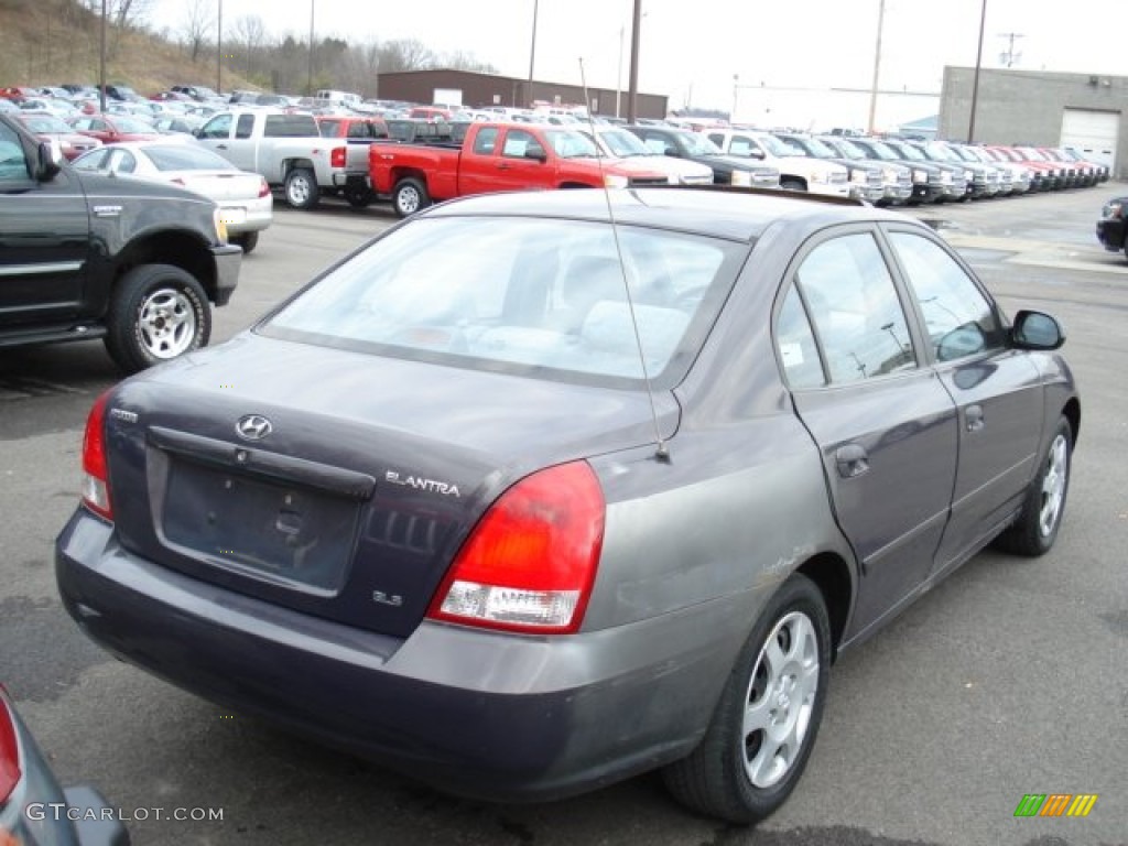 2002 Elantra GLS Sedan - Midnight Gray / Gray photo #4