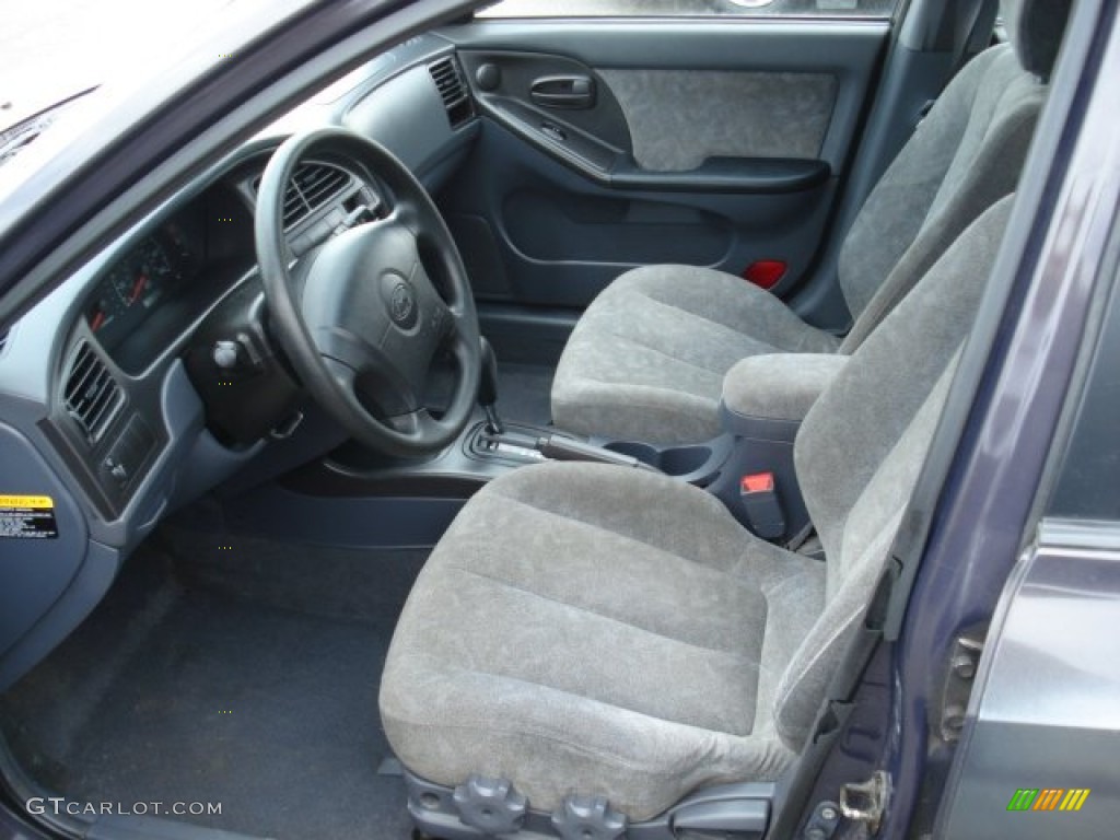 2002 Elantra GLS Sedan - Midnight Gray / Gray photo #8