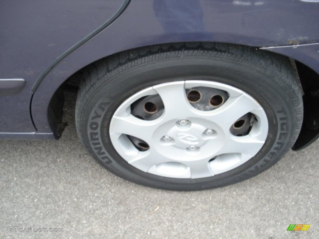 2002 Elantra GLS Sedan - Midnight Gray / Gray photo #10