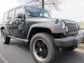 2011 Natural Green Pearl Jeep Wrangler Unlimited Rubicon 4x4  photo #3