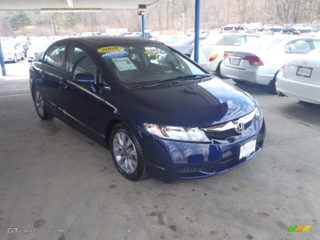 2009 Civic EX Sedan - Royal Blue Pearl / Gray photo #1