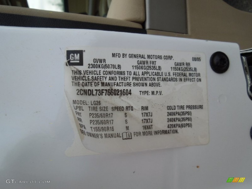 2006 Equinox LT AWD - Summit White / Light Cashmere photo #5