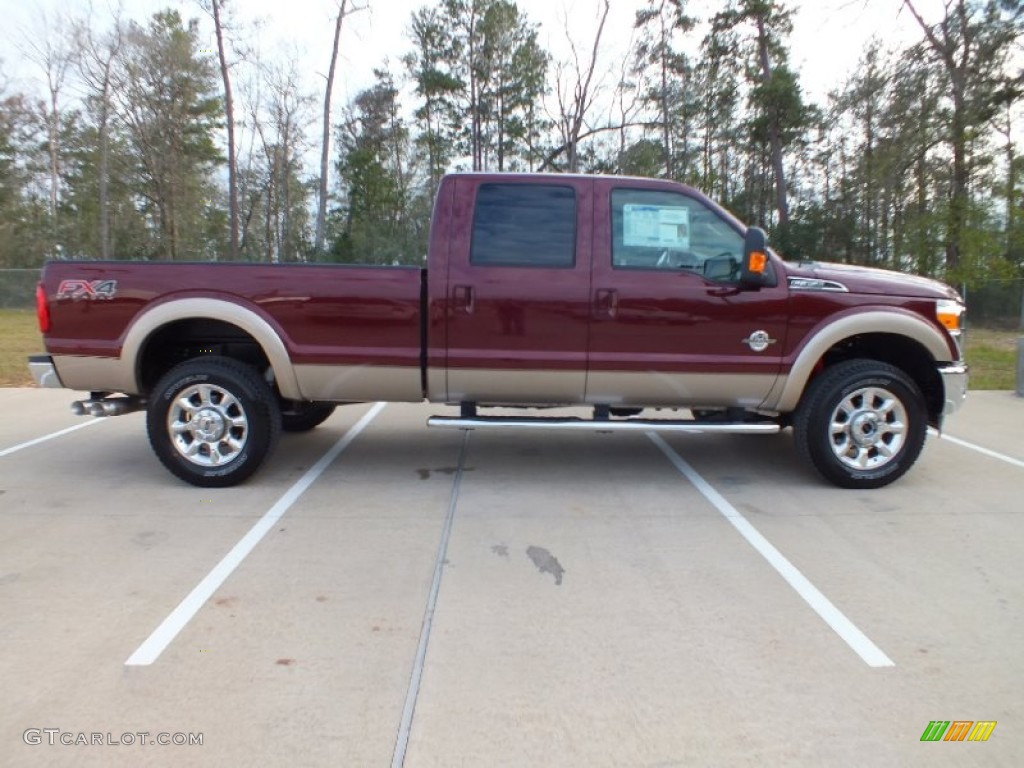 2012 F350 Super Duty Lariat Crew Cab 4x4 - Autumn Red / Adobe photo #2