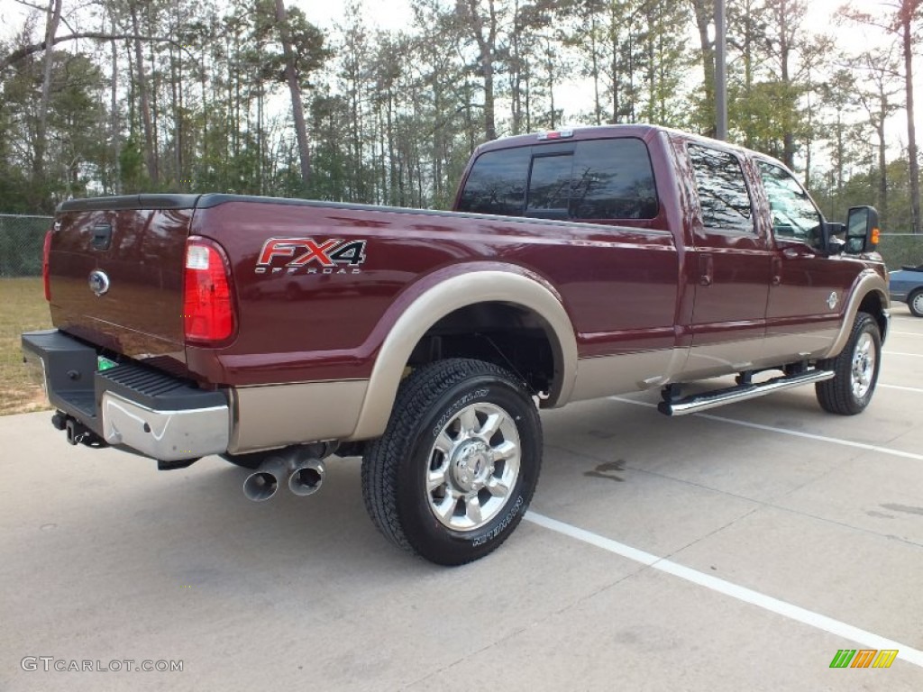 2012 F350 Super Duty Lariat Crew Cab 4x4 - Autumn Red / Adobe photo #5