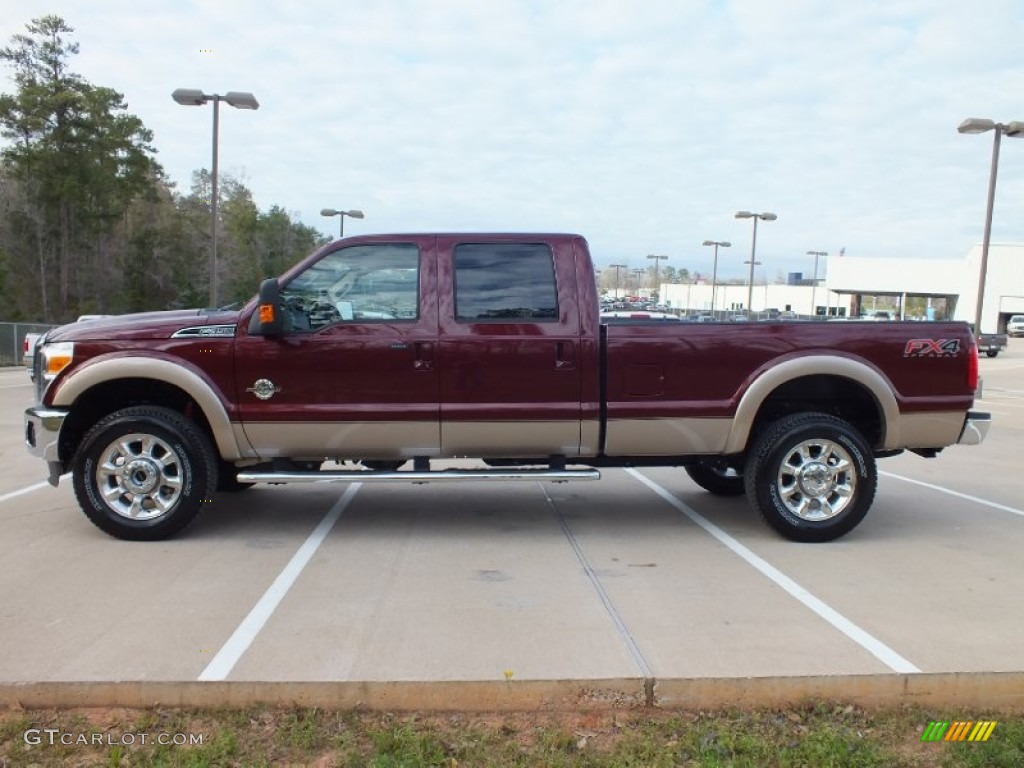 2012 F350 Super Duty Lariat Crew Cab 4x4 - Autumn Red / Adobe photo #8