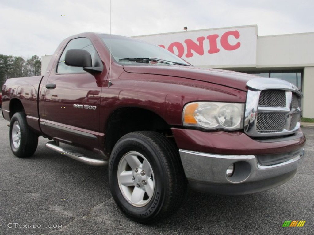 2002 Ram 1500 SLT Regular Cab 4x4 - Dark Garnet Red Pearlcoat / Dark Slate Gray photo #1