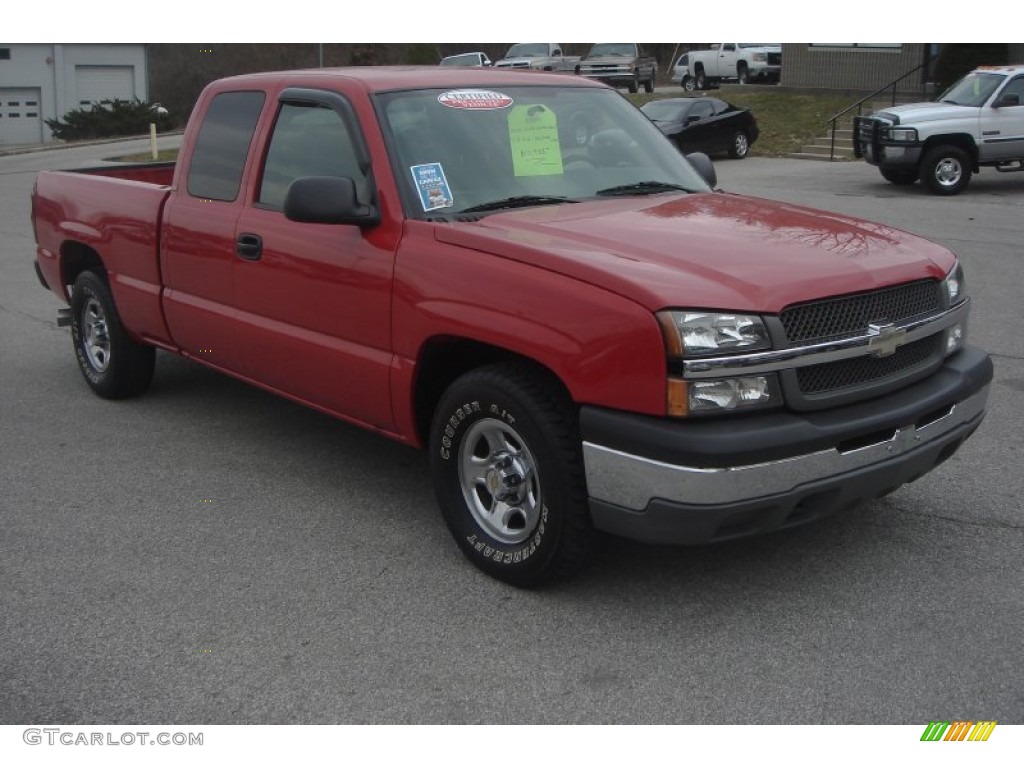 2004 Silverado 1500 LS Extended Cab - Victory Red / Dark Charcoal photo #23