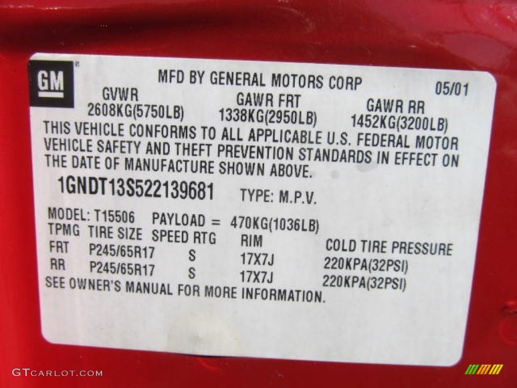 2002 TrailBlazer LTZ 4x4 - Victory Red / Dark Pewter photo #14