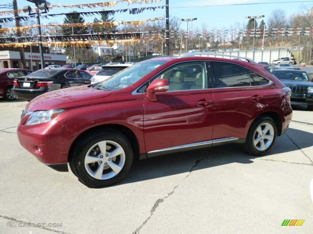 2010 RX 350 AWD - Matador Red Mica / Parchment/Brown Walnut photo #6