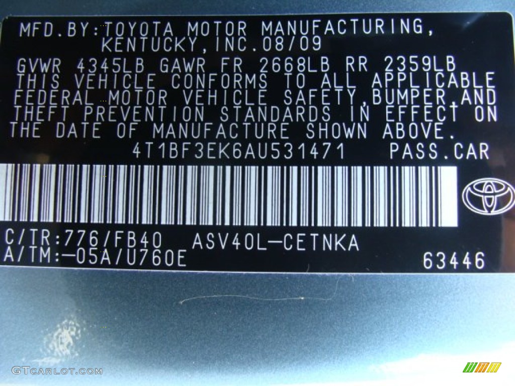 2010 Toyota Camry LE 776 Photo #61594375
