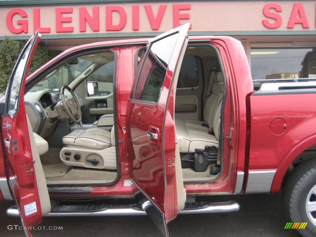 2007 Mark LT SuperCrew 4x4 - Vivid Red Metallic / Light Parchment/Espresso photo #11