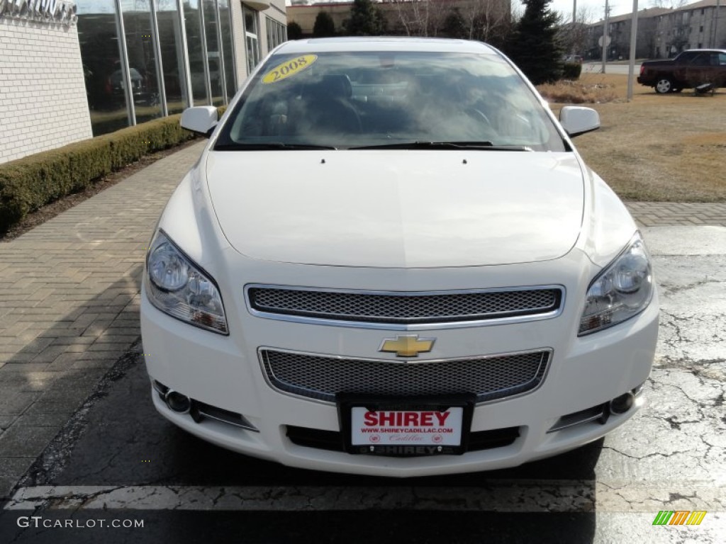 2008 Malibu LTZ Sedan - White / Cocoa/Cashmere Beige photo #2