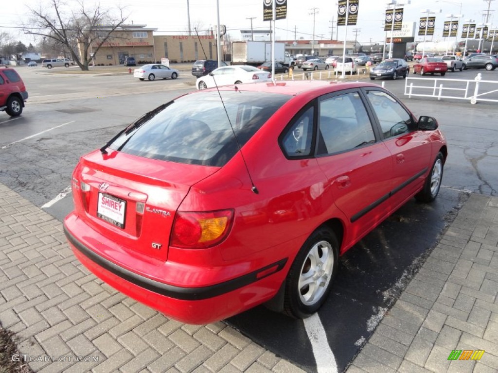 2002 Elantra GT Hatchback - Rally Red / Dark Gray photo #4