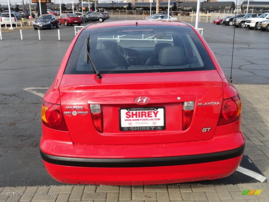 2002 Elantra GT Hatchback - Rally Red / Dark Gray photo #5