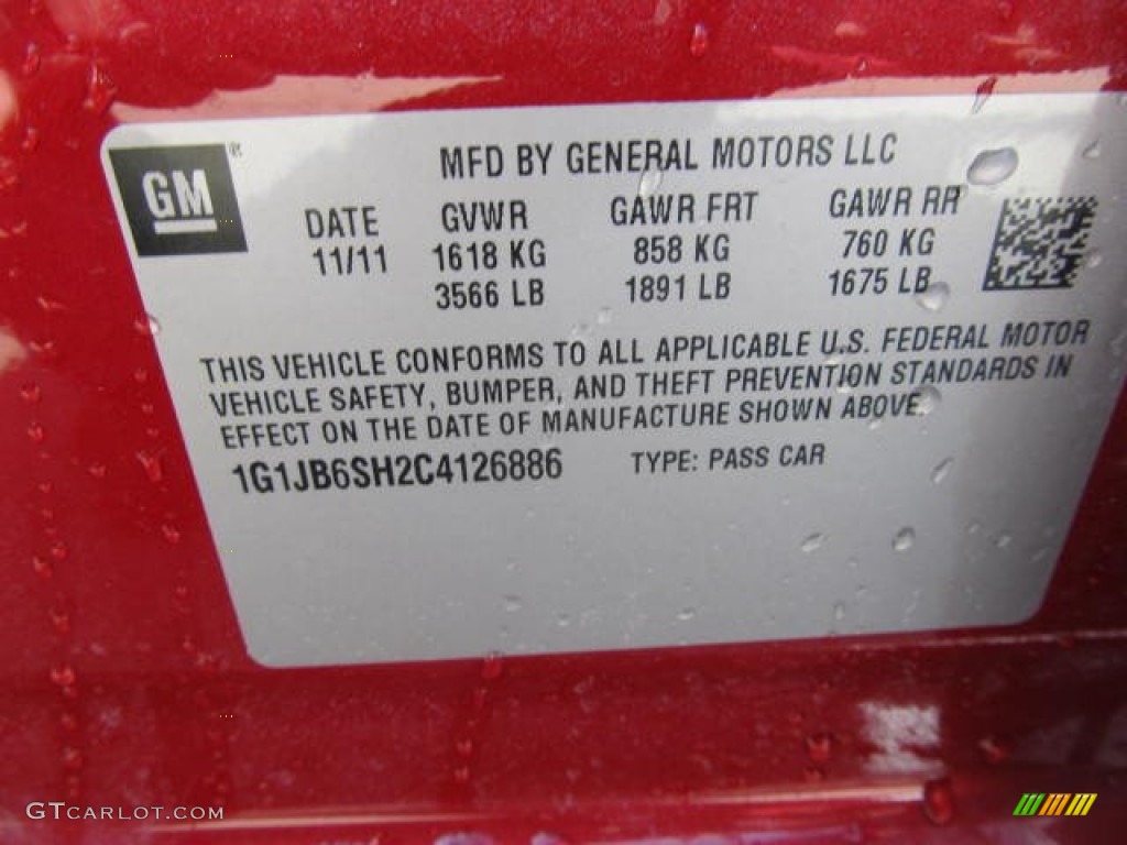 2012 Sonic LS Hatch - Crystal Red Tintcoat / Jet Black/Dark Titanium photo #14