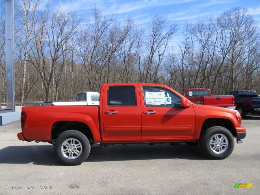 Inferno Orange Metallic 2012 Chevrolet Colorado LT Crew Cab 4x4 Exterior Photo #61605120