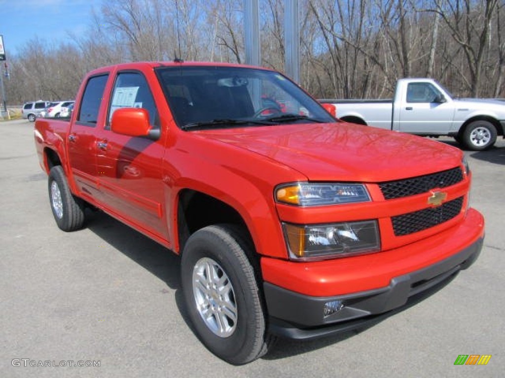Inferno Orange Metallic 2012 Chevrolet Colorado LT Crew Cab 4x4 Exterior Photo #61605129