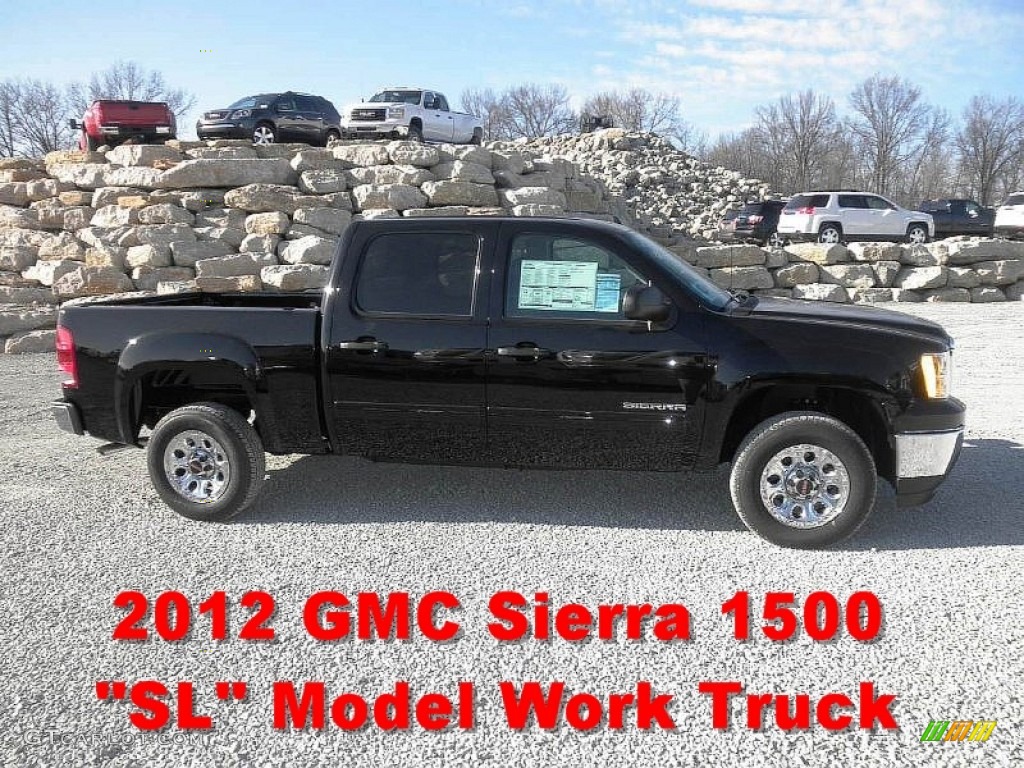 2012 Sierra 1500 SL Crew Cab - Onyx Black / Dark Titanium photo #1