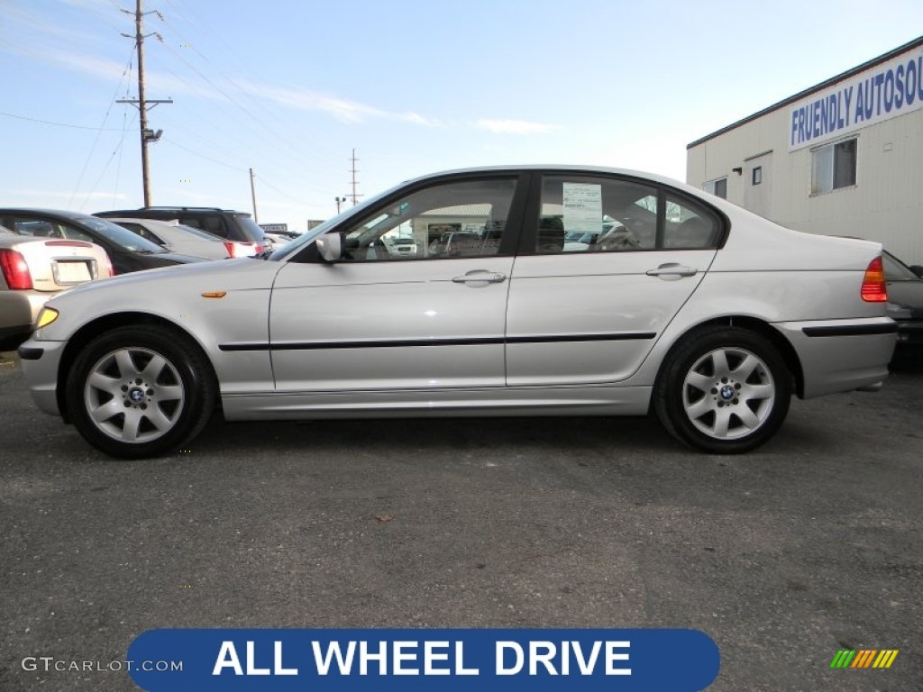 2003 3 Series 325xi Sedan - Titanium Silver Metallic / Black photo #2