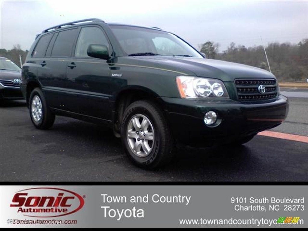 2001 Highlander Limited 4WD - Electric Green Mica / Ivory photo #1