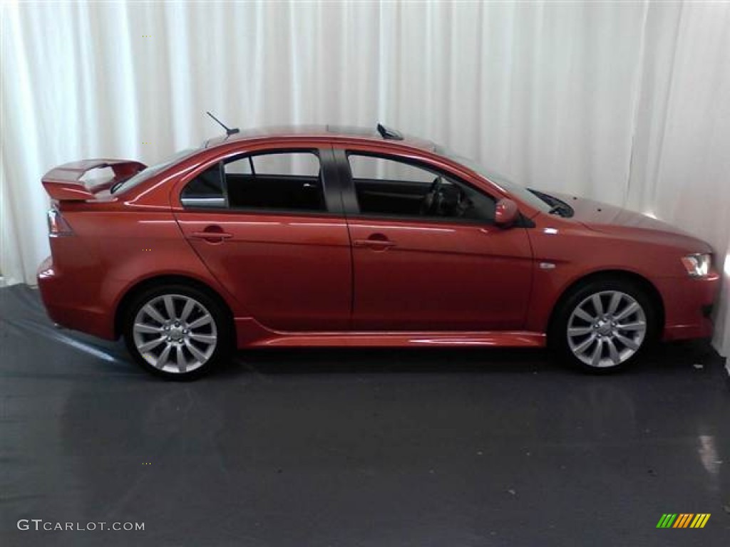 2010 Lancer GTS - Rotor Glow Orange Metallic / Black photo #13