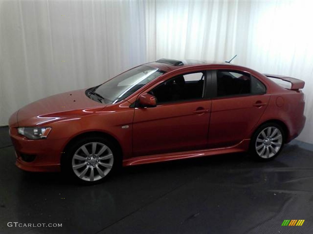 2010 Lancer GTS - Rotor Glow Orange Metallic / Black photo #14