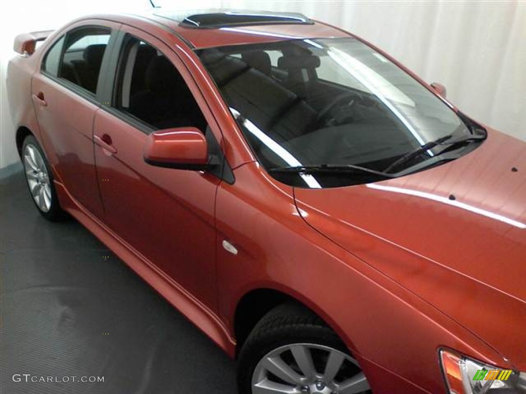 2010 Lancer GTS - Rotor Glow Orange Metallic / Black photo #16