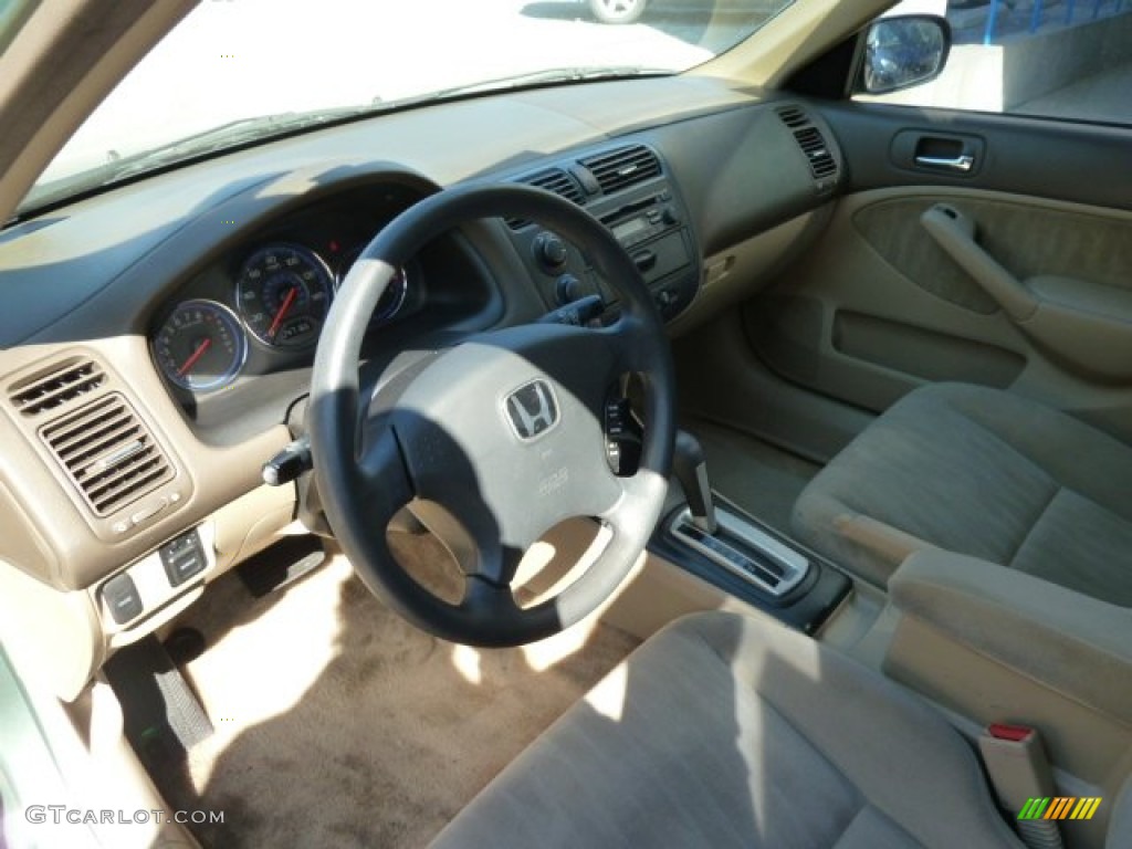 2003 Civic LX Sedan - Galapagos Green / Gray photo #16