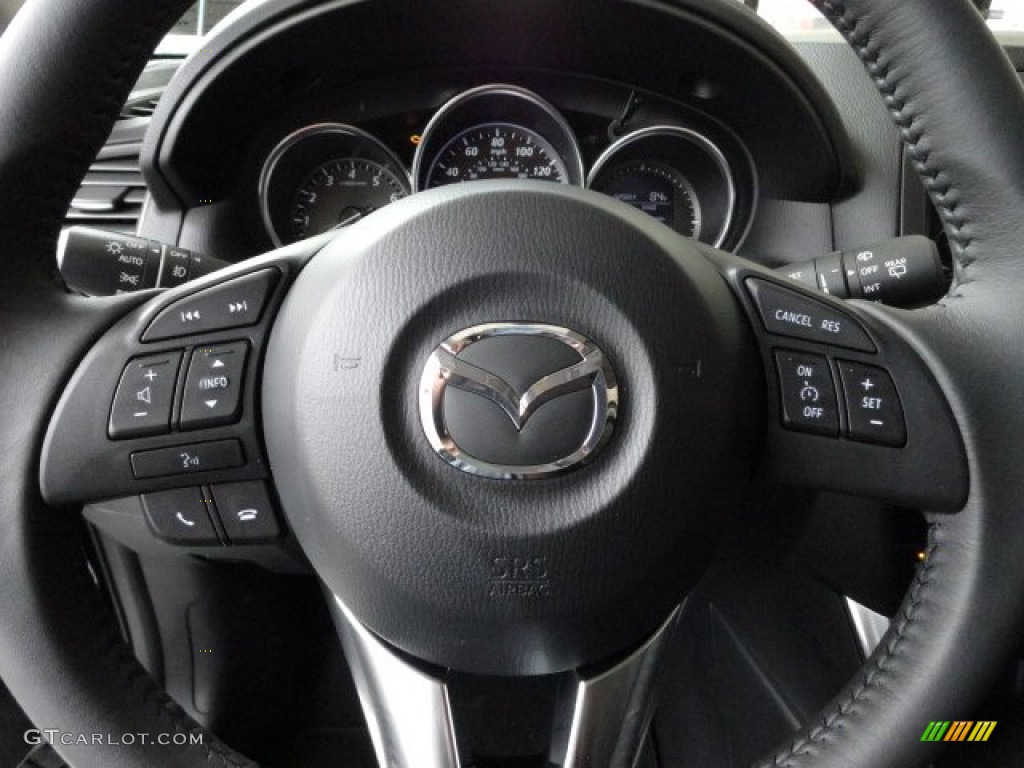 2013 Mazda CX-5 Grand Touring AWD Black Steering Wheel Photo #61606743