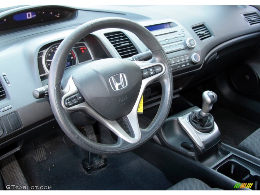 2009 Honda Civic EX Coupe Black Steering Wheel Photo #61607178