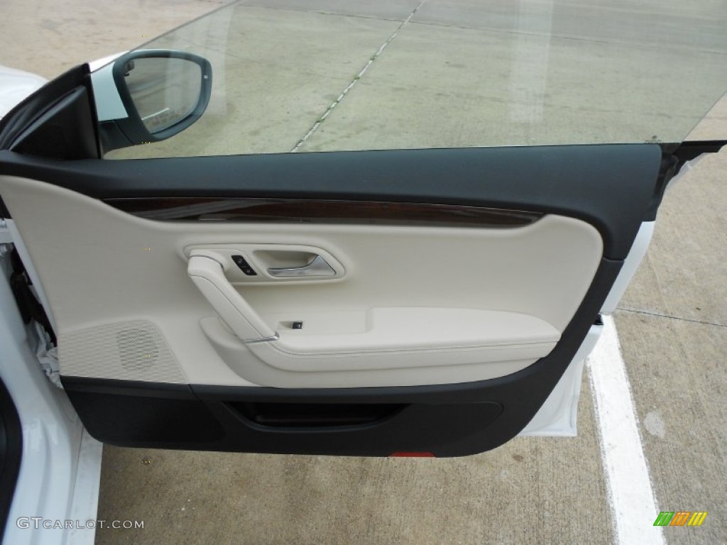 2012 Volkswagen CC Lux Plus Black/Cornsilk Beige Door Panel Photo #61608818