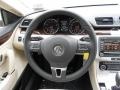 2012 Volkswagen CC Black/Cornsilk Beige Interior Steering Wheel Photo