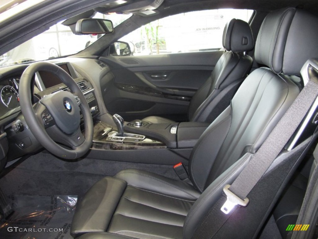 Black Nappa Leather Interior 2012 BMW 6 Series 650i Coupe Photo #61609221