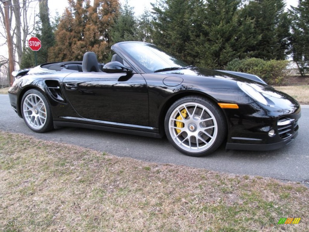 2012 911 Turbo S Cabriolet - Black / Black photo #8