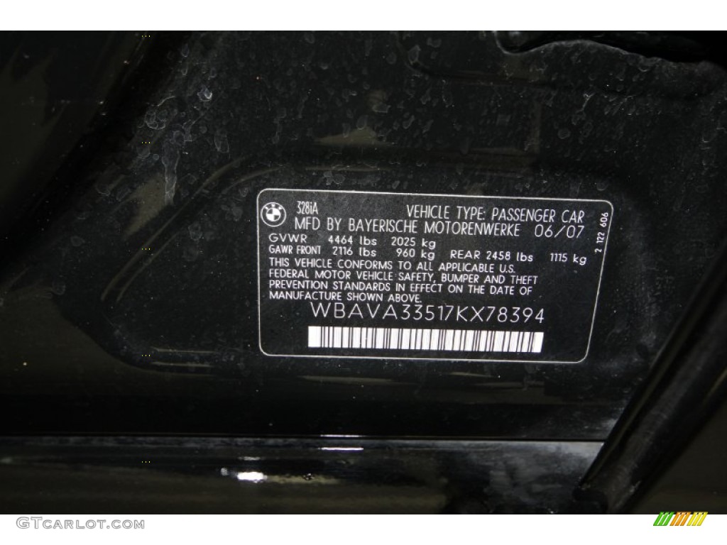 2007 3 Series 328i Sedan - Black Sapphire Metallic / Black photo #10