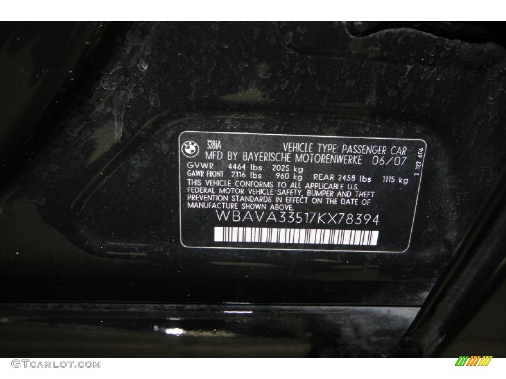 2007 3 Series 328i Sedan - Black Sapphire Metallic / Black photo #10