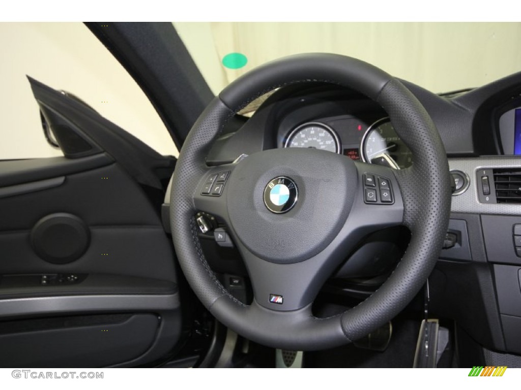 2012 BMW 3 Series 335is Coupe Black Steering Wheel Photo #61614582