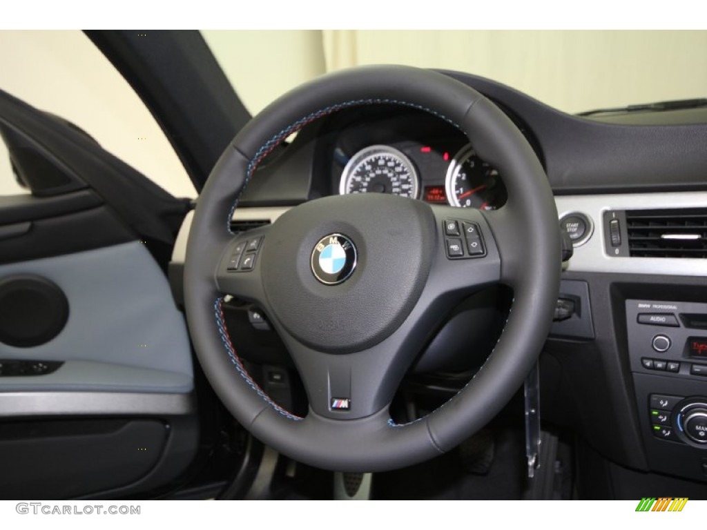 2012 BMW M3 Coupe Palladium Silver/Black/Black Steering Wheel Photo #61615127