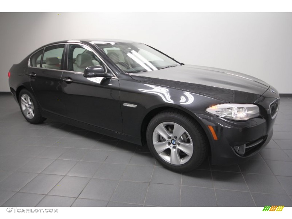 2012 5 Series 528i Sedan - Dark Graphite Metallic II / Oyster/Black photo #1